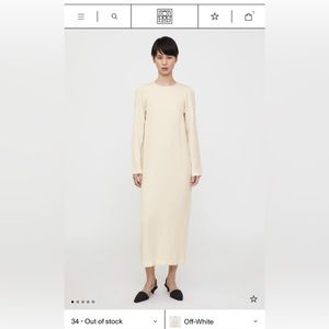 Toteme Slouched shoulder dress off-white